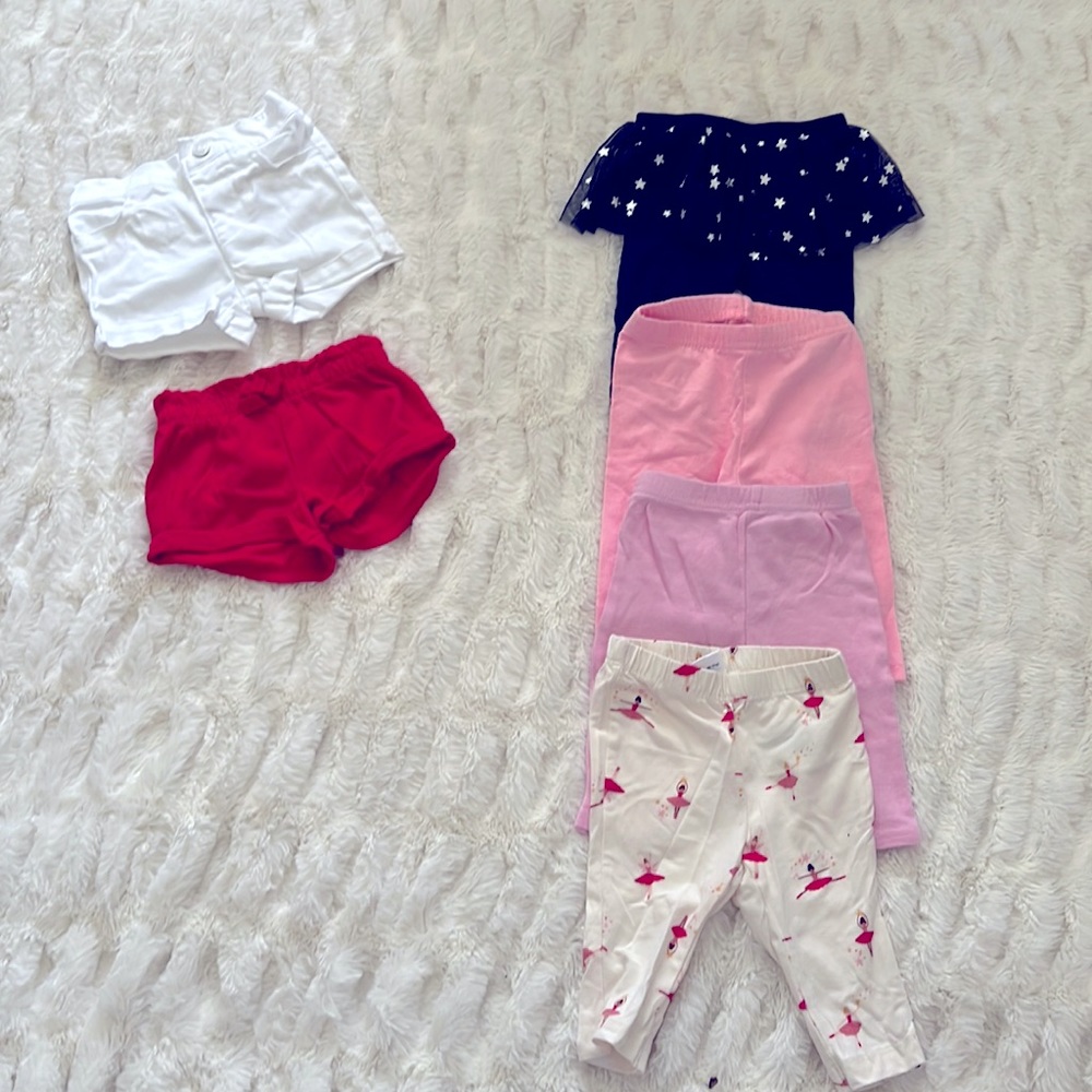 Baby Girl Bottoms size 0-3 months.